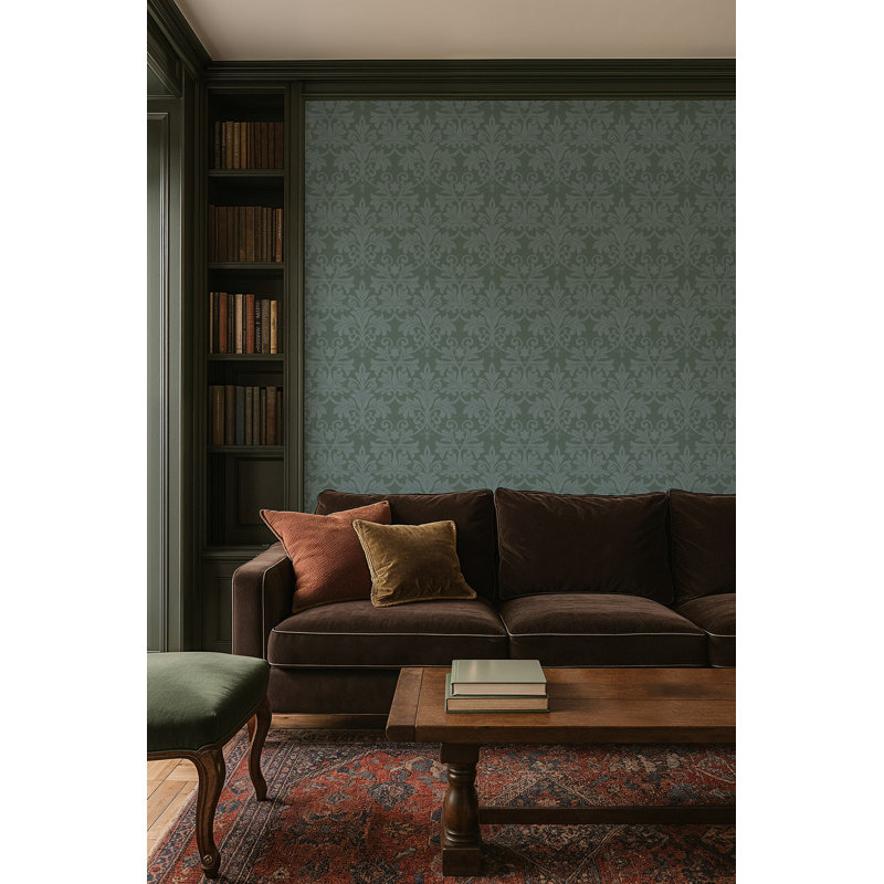 Rococo Relief - Blue Green Wallpaper, Paper