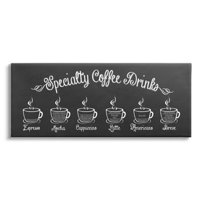 " Specialty Coffee Drinks Cafe Cups Informative " by Lettered And Lined