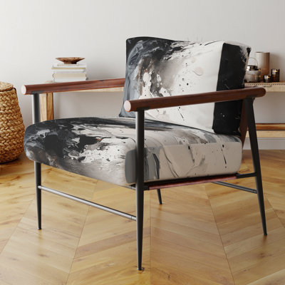 Fauteuil d'appoint contemporain noir texturé Splash Paint Art IV