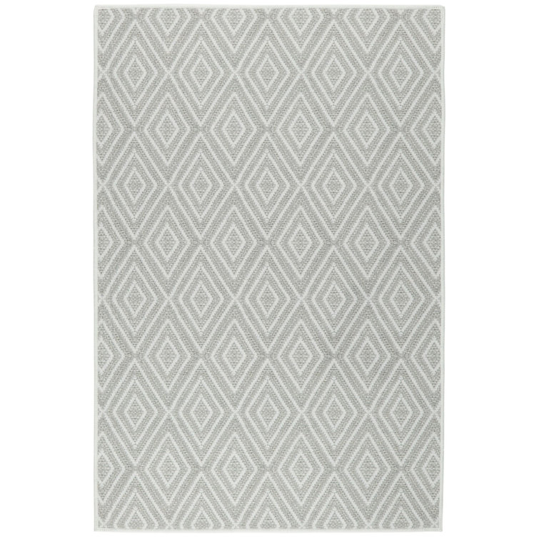 Diamond Platinum/White Machine Washable Rug