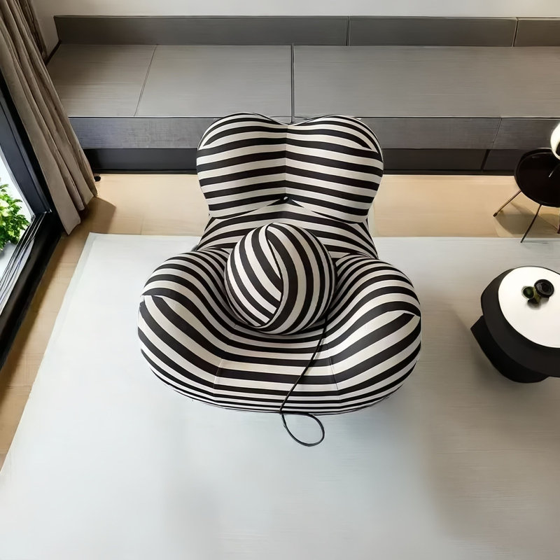 Chaise berçante moderne avec repose-pieds, Zèbre