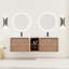 Meuble-lavabo mural, lavabo en céramique blanche, tablettes de rangement, porte à fermeture en douceur, rebords arrondis à surface grattée-1122246405