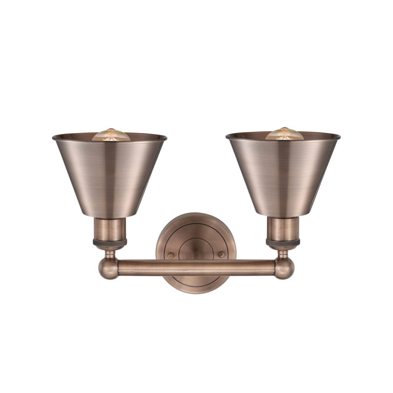 Éclairage pour meuble-lavabo 2 lumières Klucevsek, Cuivre antique, Cuivre antique