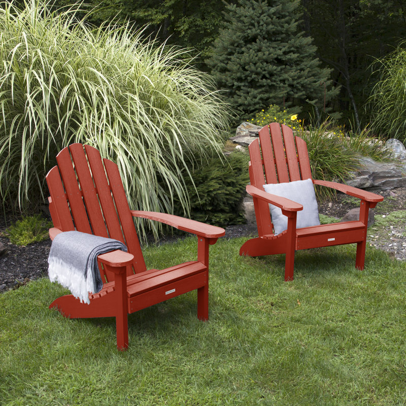 Chaise Adirondack en plastique Rialto, Rouge rustique