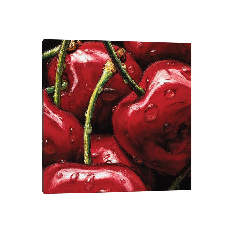 Cherries by AlmaCh - Wrapped Canvas Painting, 93.98 cm H x 93.98 cm W x 3.175 cm D