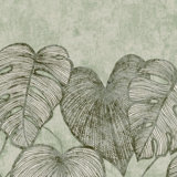 Julie Feels Home Glitter/Shimmer Monstera Leaf and Plain Twinwall Design 4-panel Wall Mural