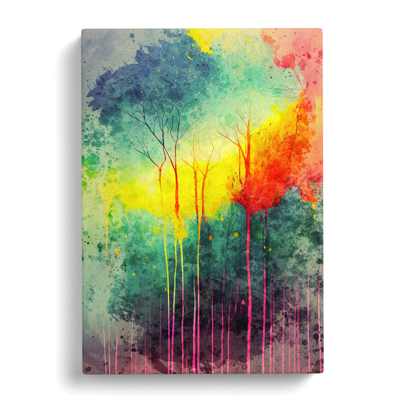 Paint Splash Forest No.1 - Wrapped Canvas Print, 50cm H x 35cm W x 3cm D