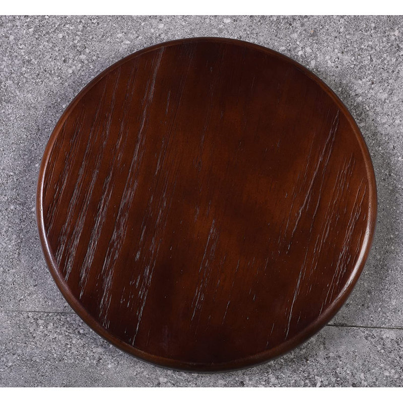 Tabouret de bar pivotant, Noir/brun foncé, Tabouret de comptoir (siège d'une hauteur de 26,7, 2