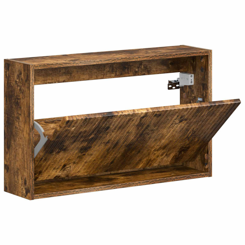 Shoe Storage, Smoked Oak, 43 cm H x 71 cm W x 17 cm D