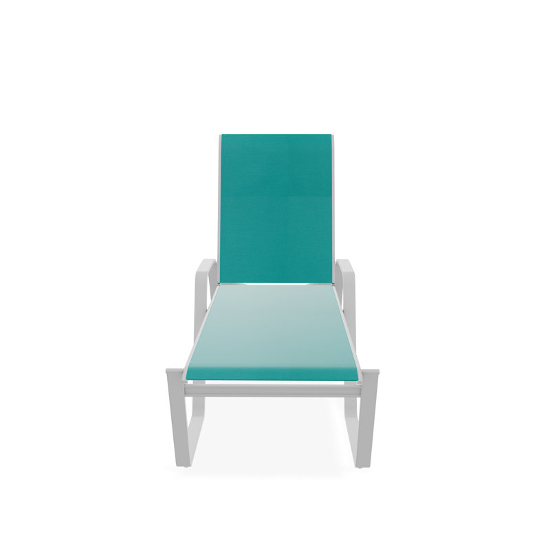 Chaise longue empilable Aruba II, Turquoise, Blanc