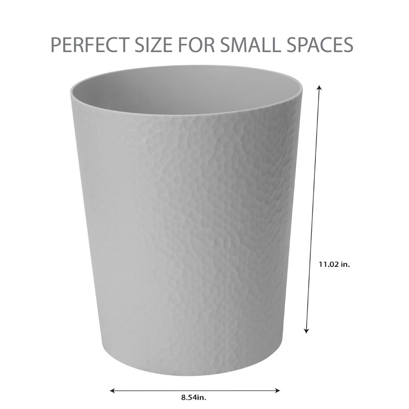 White Hammered Textured Plastic Waste Basket Set of 4