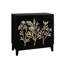 Buffet minimaliste de 31,5 pouces avec motif floral et tablettes réglables, grand espace de rangement pour la salle à manger, buffet à 2 portes rétro