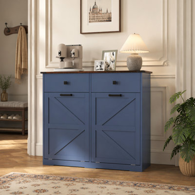 Armoire poubelle double inclinable Farmhouse Blue