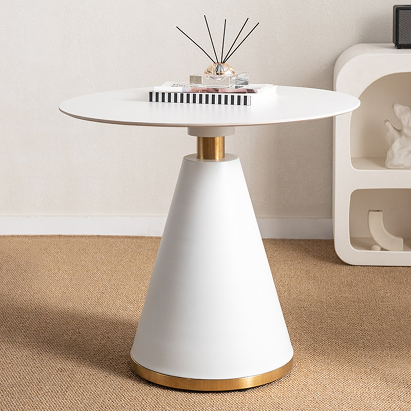 White Round Sintered Stone Dining table, White