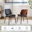Set of 2 Dining Chairs, Bentwood Back, PU Seat, Metal Legs, Modern Kitchen Dining-1129021543