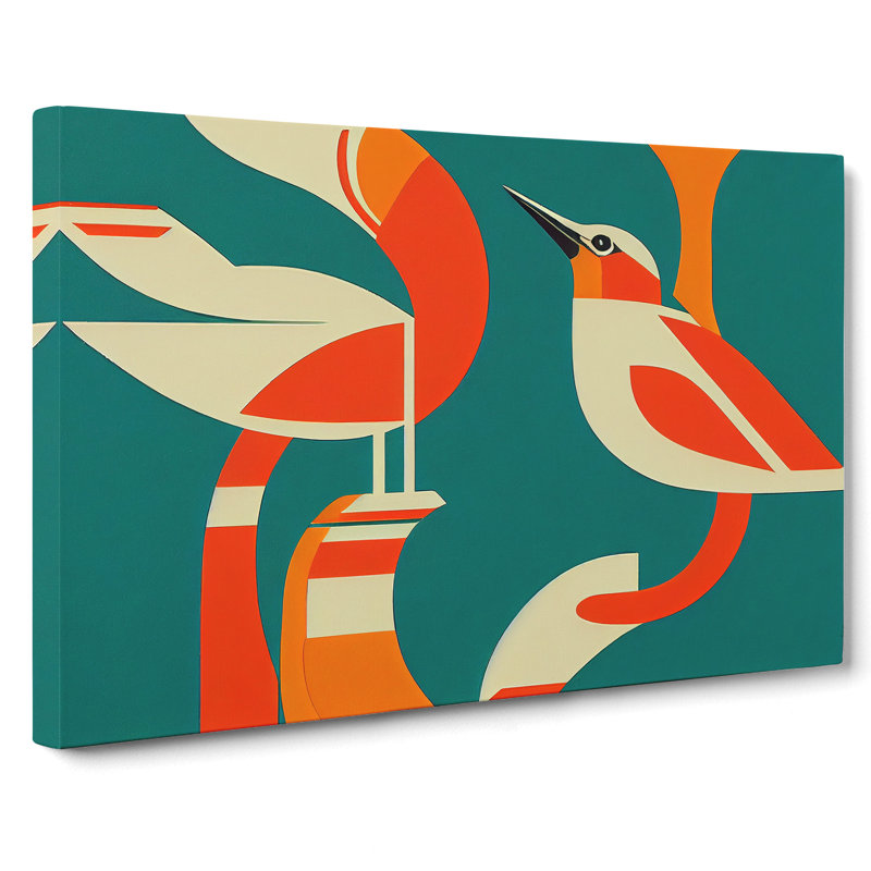 Kingfisher Bird Abstract - Wrapped Canvas Print, 35cm H x 50cm W x 3cm D