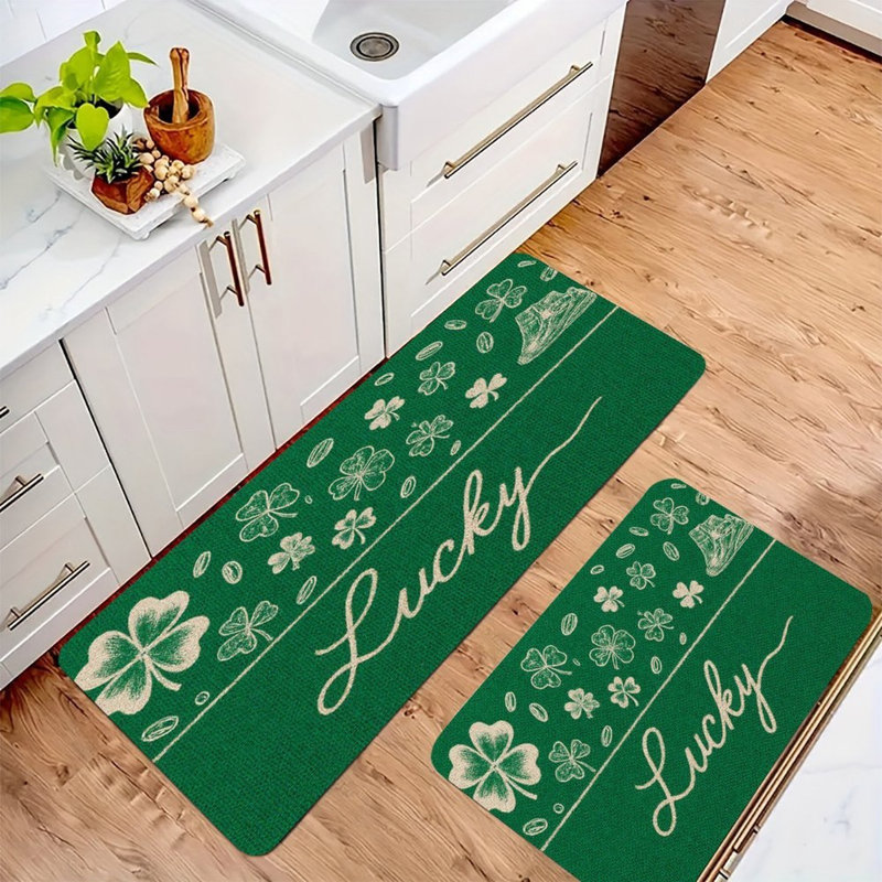 Tapis de cuisine antidérapant 2 pièces Lucky Clover