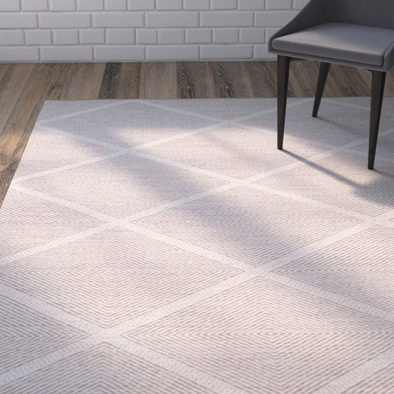 Abberton Hand Woven Cotton Geometric Rug, Rectangle 10' x 14'