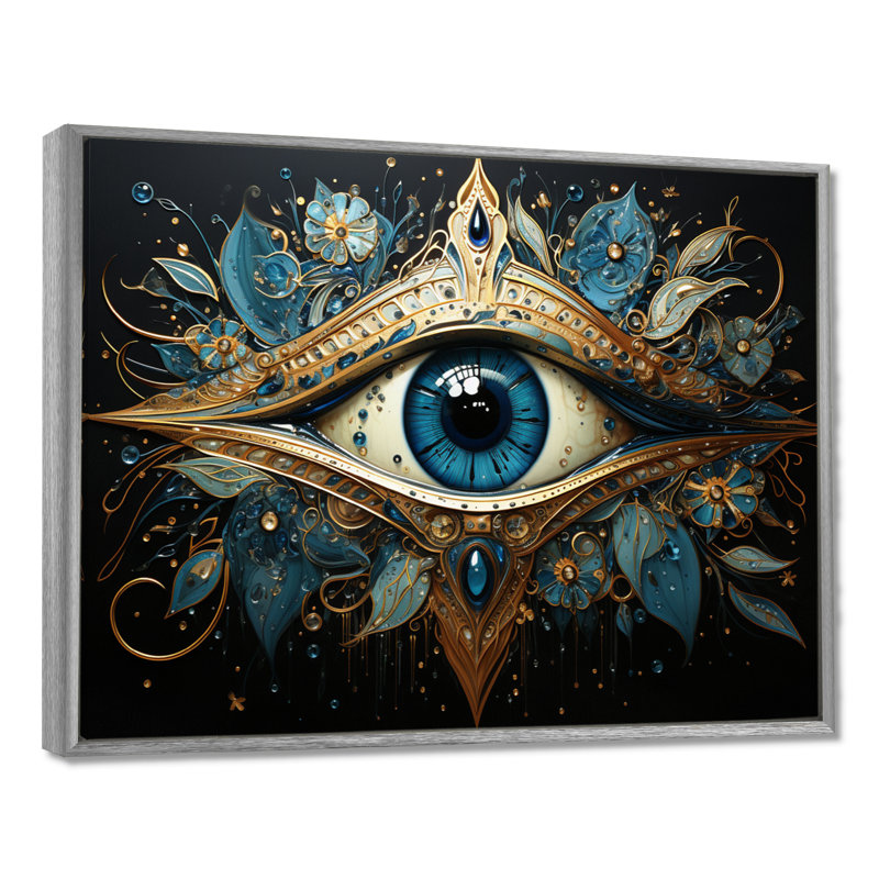 Judaism Hamsa Blessings Eye I - Judaism Wall Art, H 12 po x l 20 po x P 1 po, Encadrement argenté