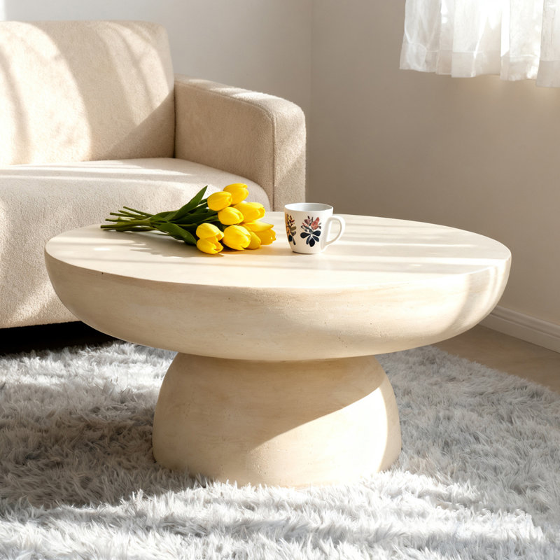 Modern Magnesium Oxide Round Coffee Table