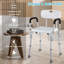 Shower Chair For Mobility, Bath Stool With Adjustable Back And Armrest, Shower Seat With Anti-slip Rubber Feet, For Elderly, Disabled And Injured Persons, Maximum Load 136kg