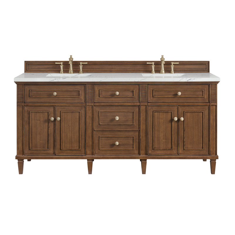 Lorelai 72'' W Double Vanity, Ethereal Noctis, Mid-Century Walnut