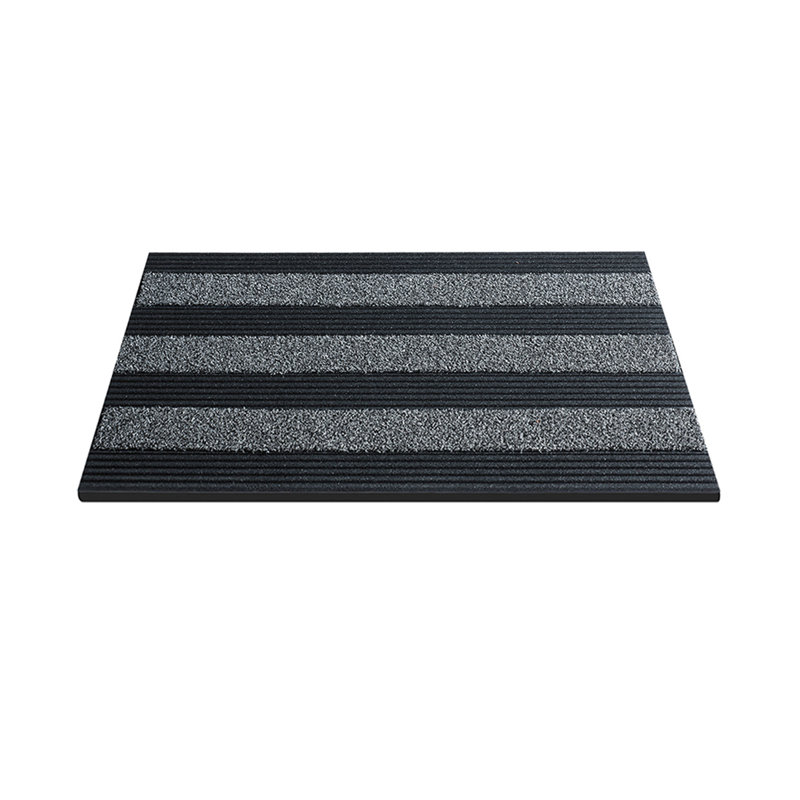 Frink Non-Slip Striped Indoor / Outdoor Doormat, Gray