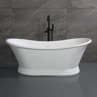 63.4'' x 29.5'' Soaking Resin Bathtub