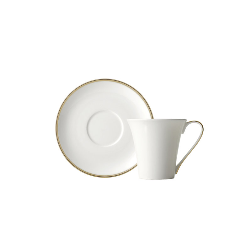 Comet Bone China Teacup and Saucer, Gold, 6.7 oz.