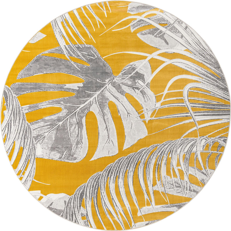 Adalheida Floral Indoor Rug, Round 7'
