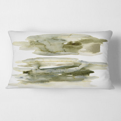Dark Green Abstract Clouds II - Modern Printed Pillow