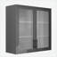 Cabinets à fixation murale / comptoir de style rétro avec portes en verre Hazy 2 tablettes réglables l 31,5 po x P 11,8 po x H 30 po | Noir | Acier