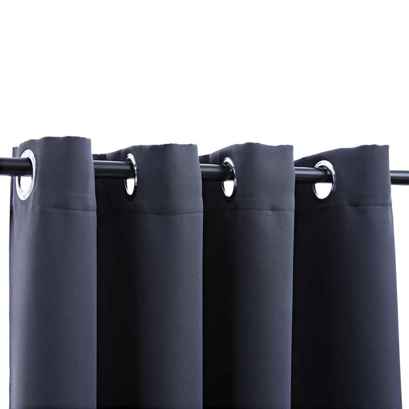 Curtains Roller Blackout Curtains Window Blinds with Rings Fabric, 54" W x 84" L, Anthracite