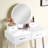 White Wood Vanity And Stool - Contemporary Design With Cushioned Seating, Storage Drawers For Makeup Essentials, 31.5"W X 15.75"D Table Top, 16.23"W 12.6"D 17.52"H Modern , Round Mirror, Solid-609871524