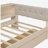 Wood Twin Size Platform Bed with Storage Shelves, Drawers, Charging Station and Upholstered Headboard, Cream-639892733-639892706