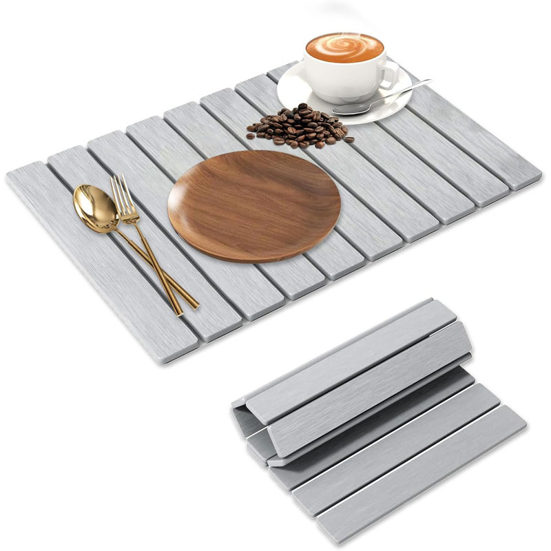 Grand tapis de vaisselle en pierre pour comptoir de cuisine, 24 po x 16 po