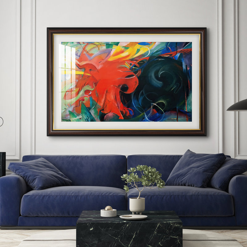 Formes de combat (Kämpfende Formen), 1914 - Franz Marc - Estampe encadrée sur mesure, 28x40 INNER SIZE, Framed Print with Mat