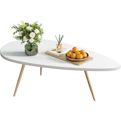 Table basse moderne moderne avec tables ovales blanches pour le salon