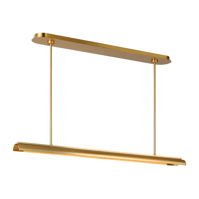1 - Light LED Kitchen Island Pendant, Burnished Brass