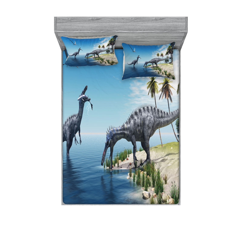 Drap-housse et coussin décoratif Ambesonne, Ensemble de draps pour très grand lit + 5 pièces