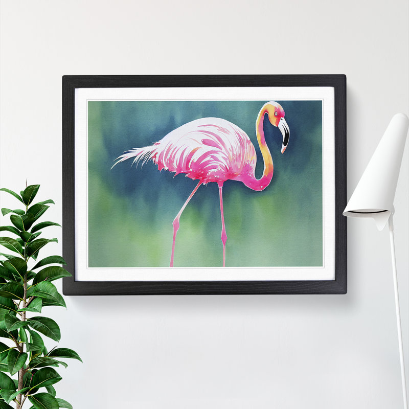 Flamingo Vol.2 - Single Picture Frame Print, Black Framed, 46cm H x 64cm W x 2cm D