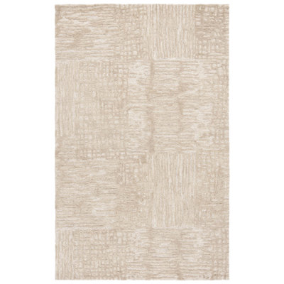 Ebony 775 Hand Tufted Wool/Cotton Abstract Rug in Beige/Ivory