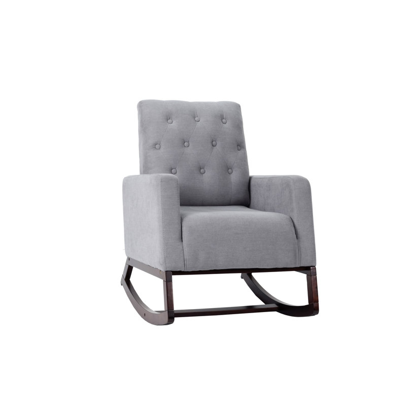 Chaise berçante à dossier, gris acier, pour relaxant, fauteuil confortable avec dossier à losanges, gris