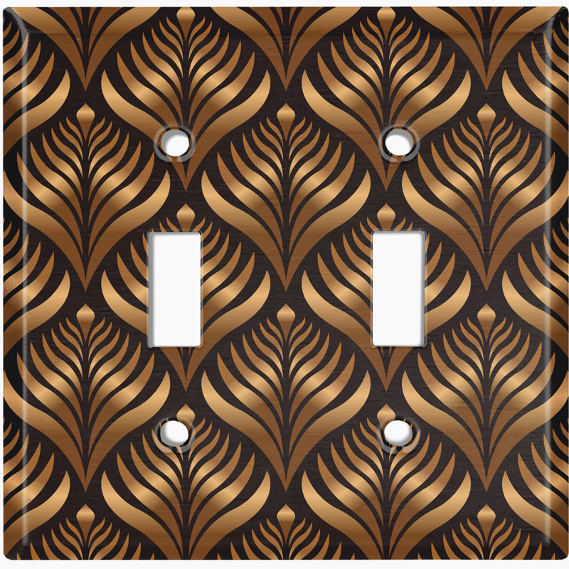 Patterned 2 - Gang Toggle Light Switch Standard Wall Plate