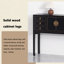 Console noire avec plusieurs tiroirs et rangement à double porte-1937510069