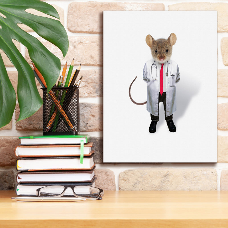 "Epic Graffiti" Mouse Doctor "par John Hovenstine, art mural sur toile, 12 po x 16 po
