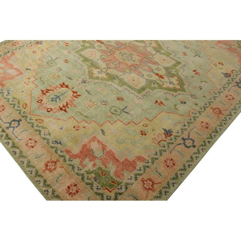 Distressed Homage Hand Knotted Wool Area Rug, Rectangle 5' x 8'