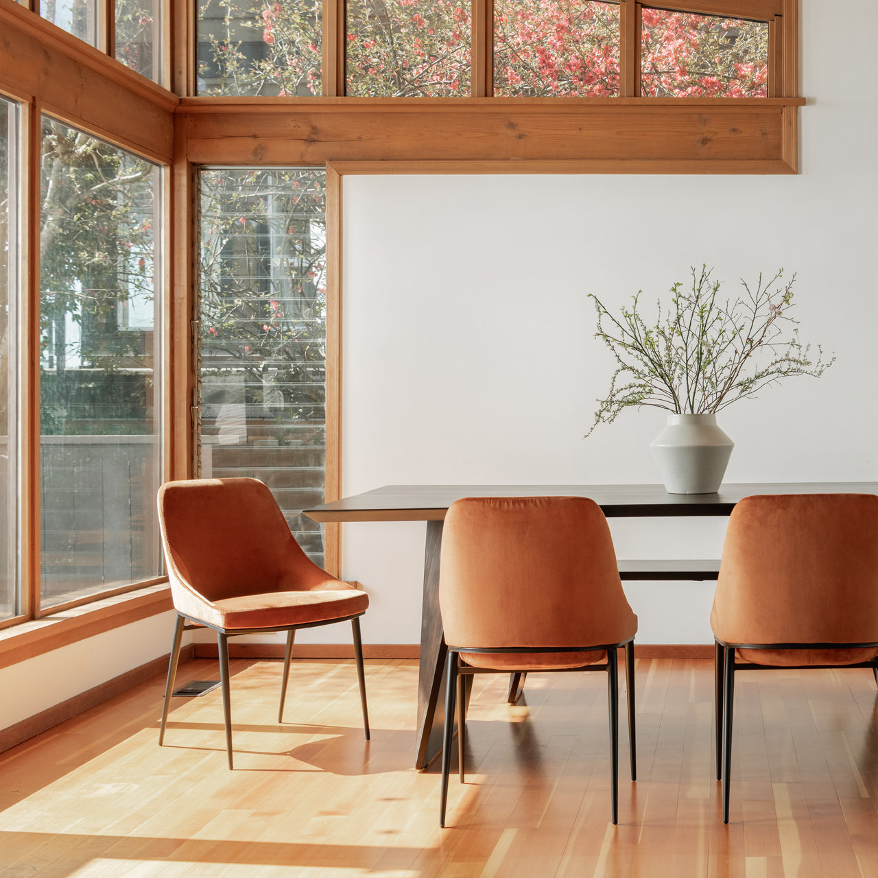 Halcyon Upholstered Side Chair, Burnt Orange