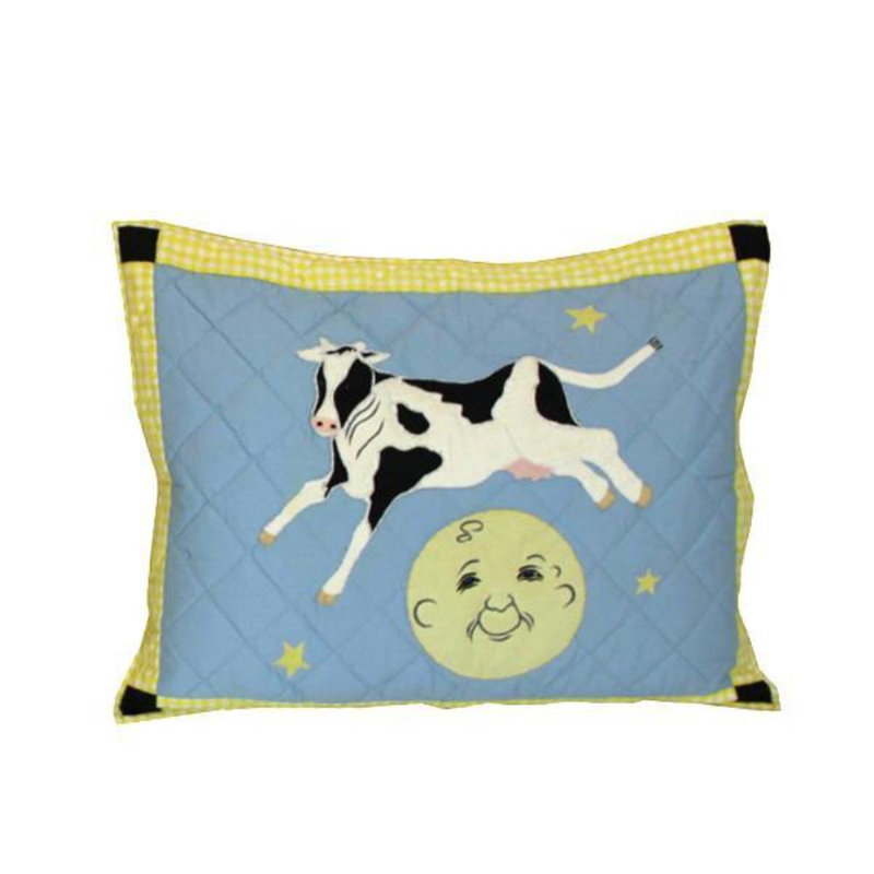 Hey Diddle Diddle Blue Cotton Piece Sham
