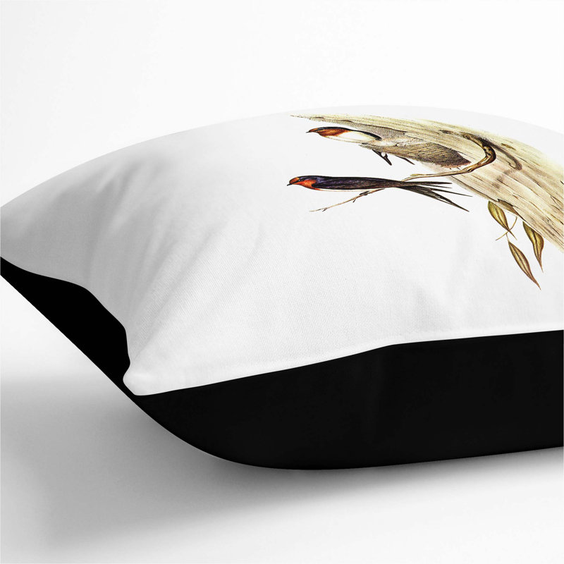 Square Throw Cushion, Black, 55cm H x 55cm W x 20cm D